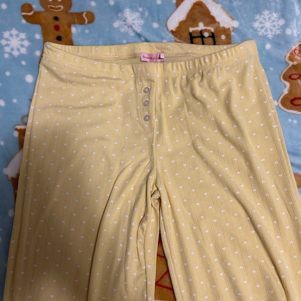 Charming Yellow Heart Pajama Pants